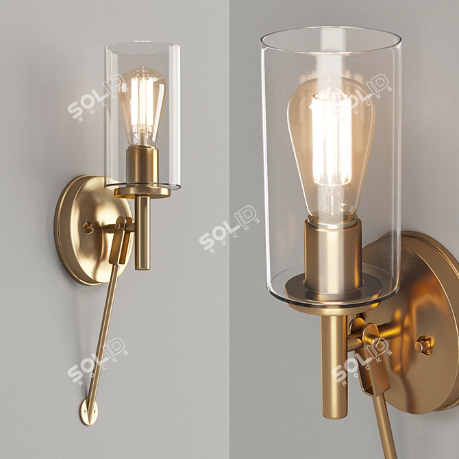 Retro Chic Wall Sconce 3D model image 1