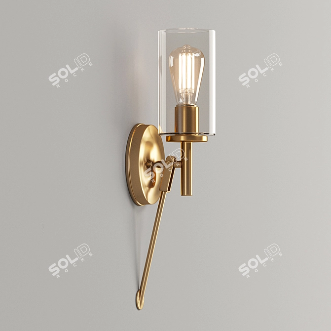 Retro Chic Wall Sconce 3D model image 2