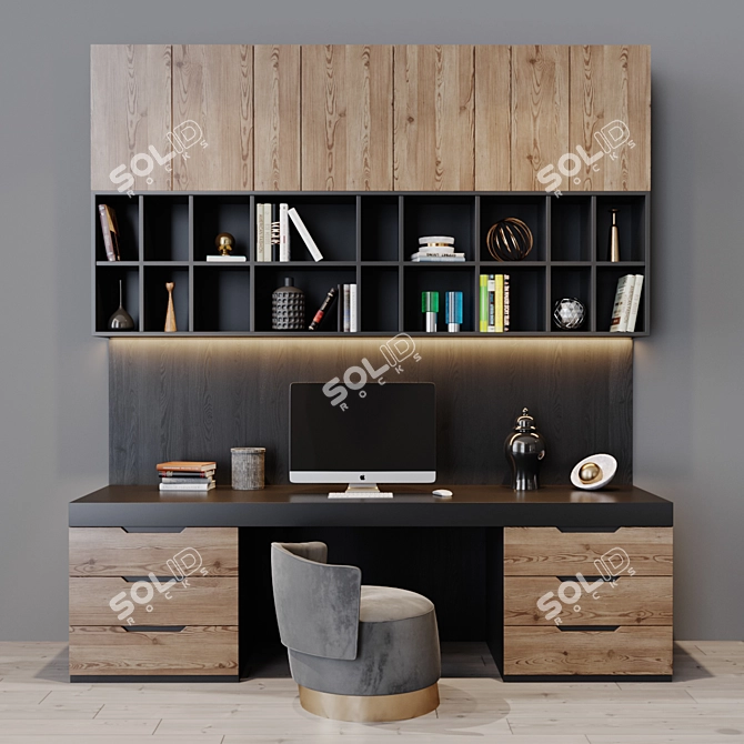 Modern Workplace Desk 3D model image 1