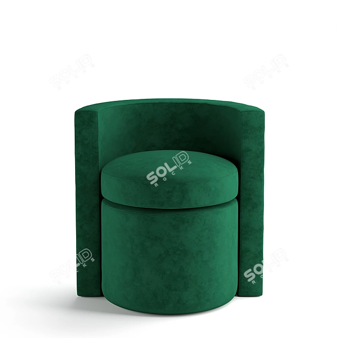 Luxurious Velvet Stool Set 3D model image 2