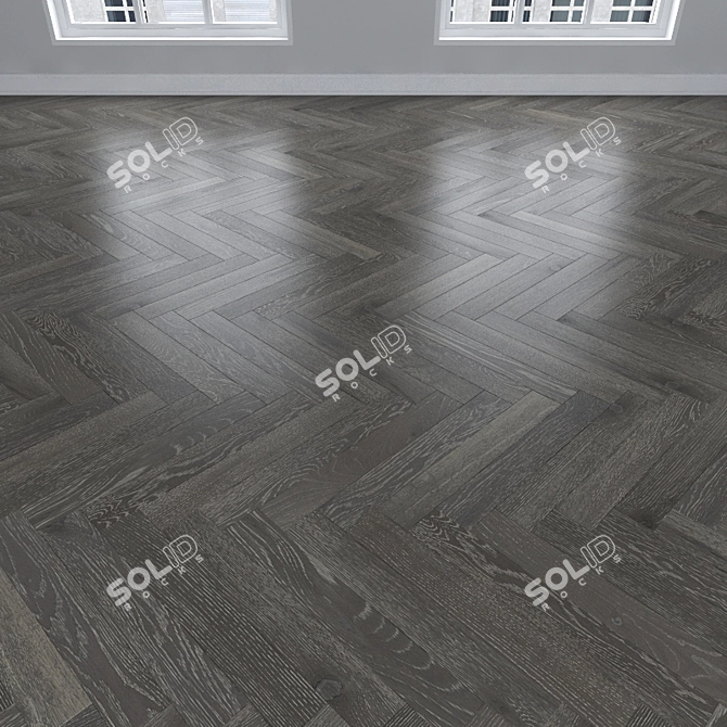 Gray Oak Parquet: Herringbone, Linear, Chevron 3D model image 2