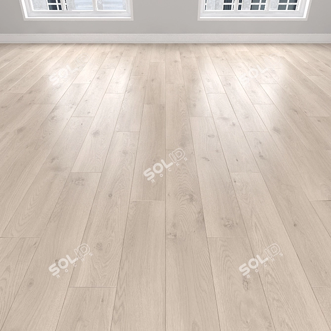 Elegant Cream Oak Parquet: Herringbone, Linear, Chevron 3D model image 1