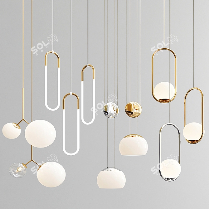 Four Pendant Lights - Exclusive 3D model image 1