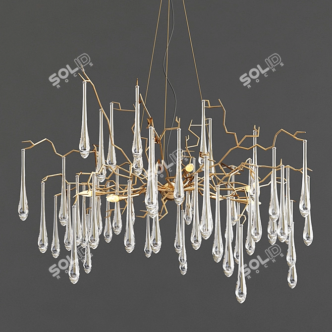 Elegant Crystal Chandelier Set 3D model image 2