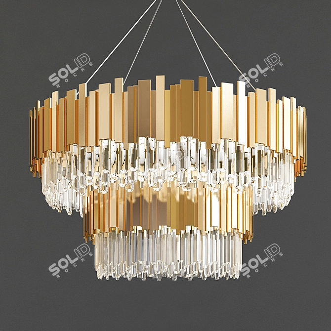 Elegant Crystal Chandelier Set 3D model image 3