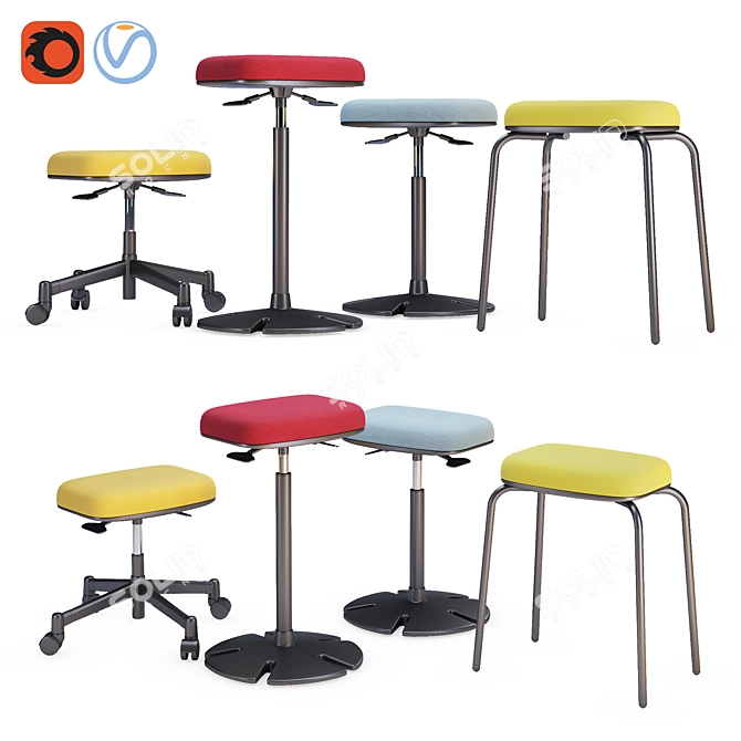 Title: Steelcase B-Free Sit Stand Collection 3D model image 1