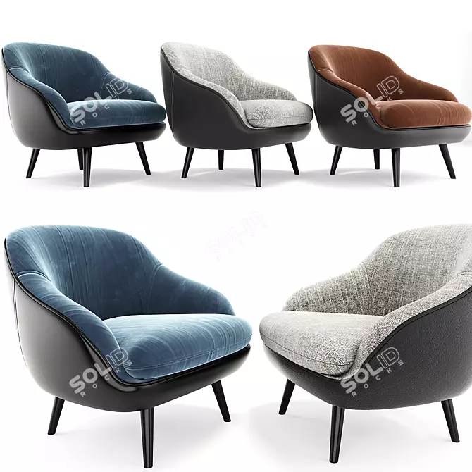 Modern Prius Armchair: Sleek Design & Comfort 3D model image 1