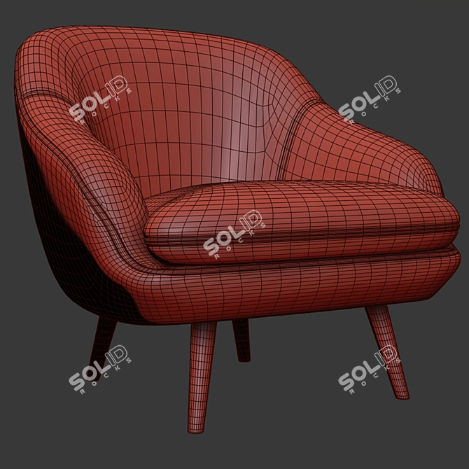 Modern Prius Armchair: Sleek Design & Comfort 3D model image 3