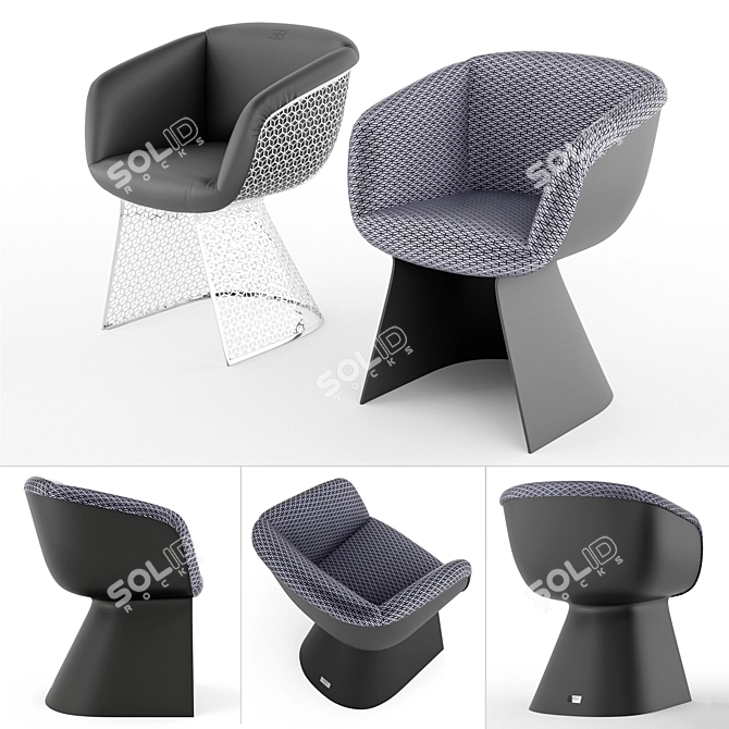 Luxury Vitesse Armchair by Bugatti 3D model image 2