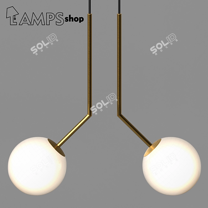 Milky Angle Chandelier Lamp 3D model image 1