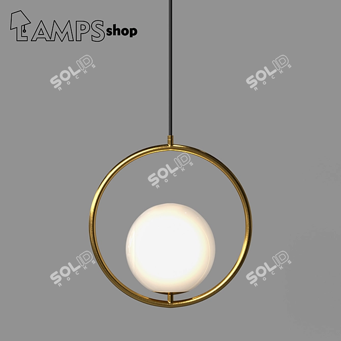 Milky Ring Chandelier Lamp 3D model image 1