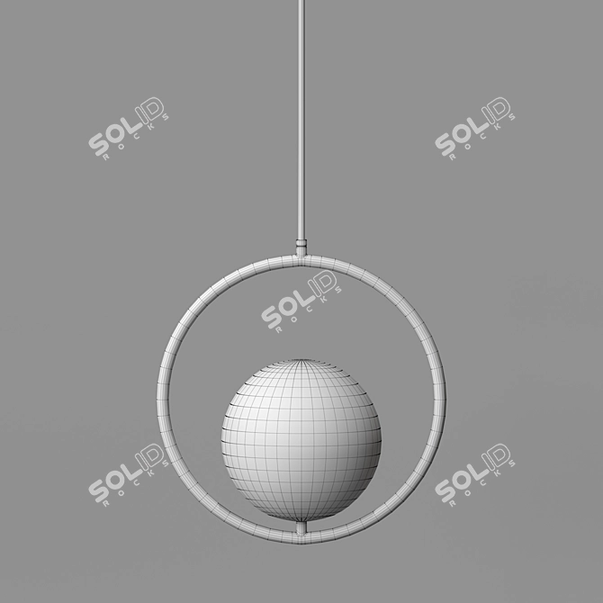 Milky Ring Chandelier Lamp 3D model image 2