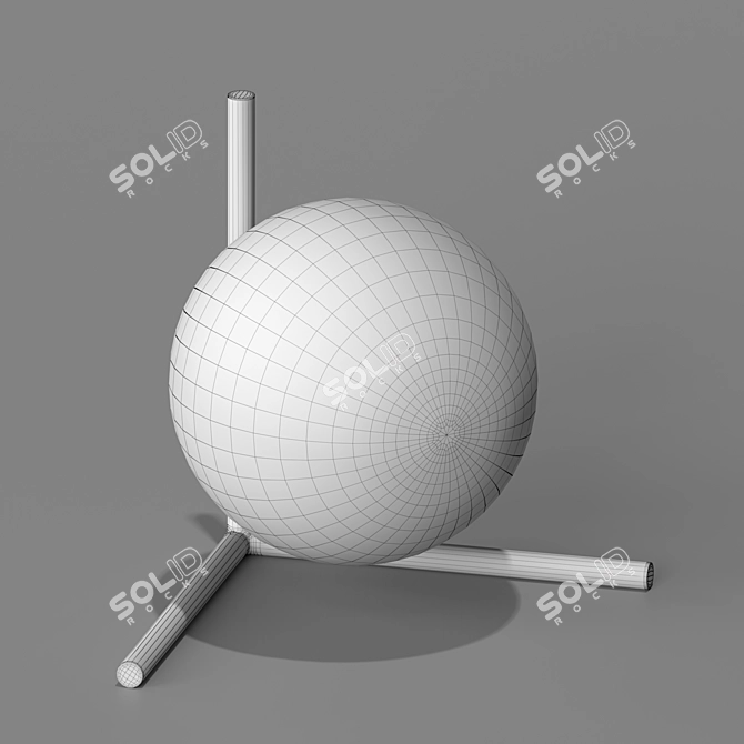 Milky Triple Stick Lamp 3D model image 2