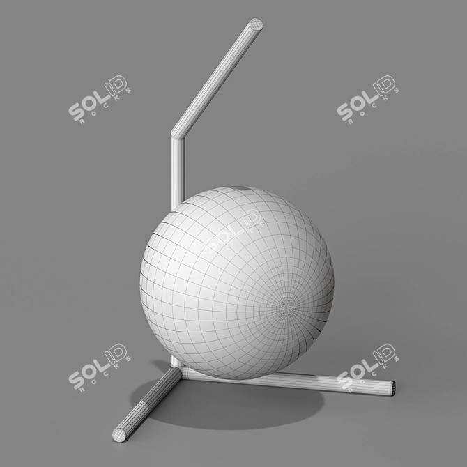 Triple Stick Milky Lamp 3D model image 2