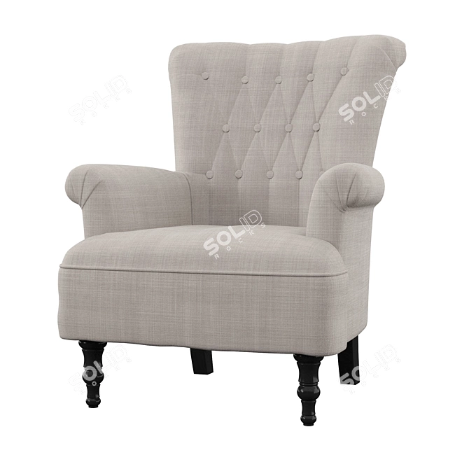 Elegant Edinburgh Wingback Chair 3D model image 1