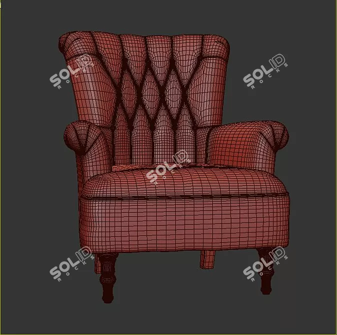Elegant Edinburgh Wingback Chair 3D model image 3