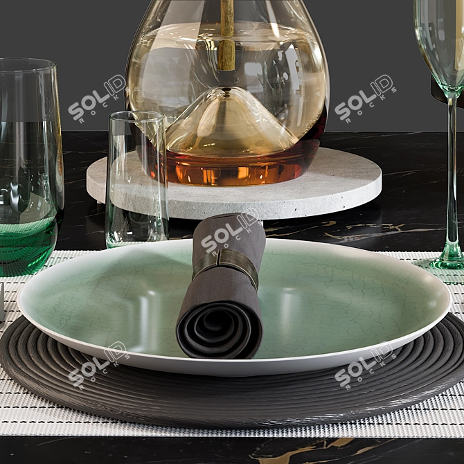 Modern Kitchen Serving Table: Stylish and Functional 3D model image 2