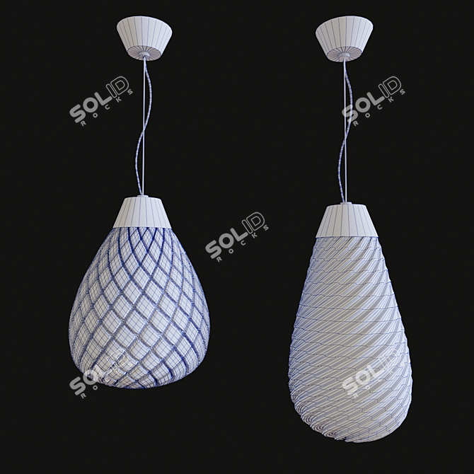 Elegant Barovier & Toso Pendant Lamps 3D model image 3