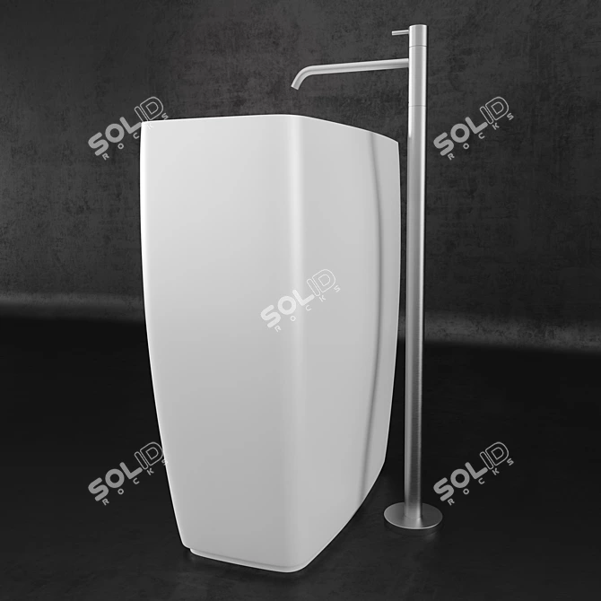 Italian Sink Tender with Ayati Taps 3D model image 2