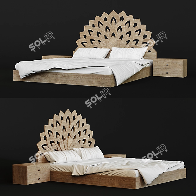 Dreamland Bliss Bed 3D model image 1