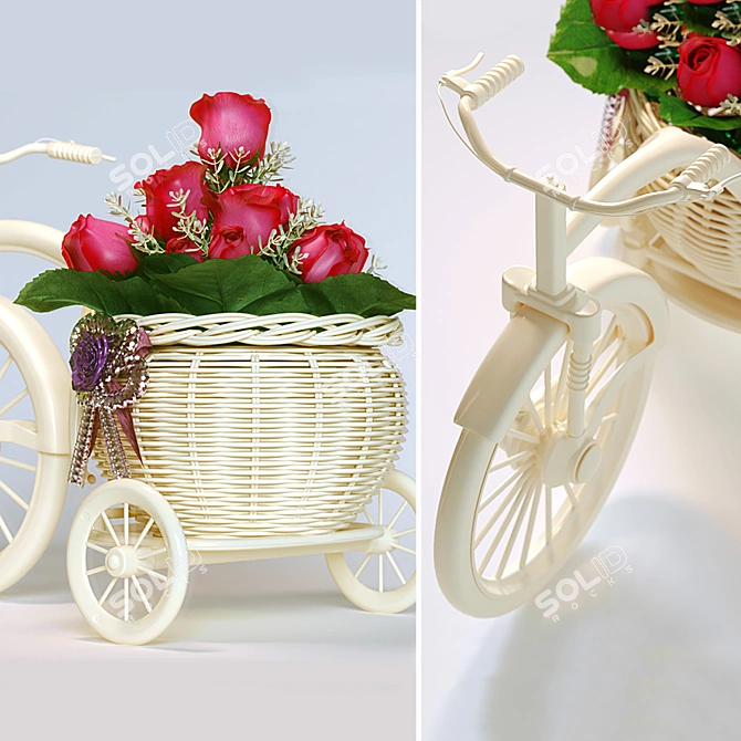 Floral Bike: A Blooming Gift 3D model image 2