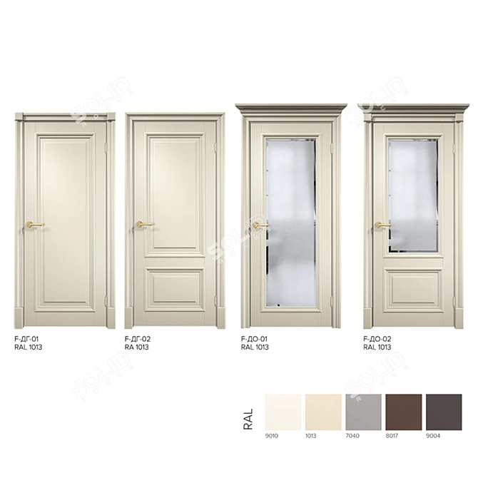 Elegant Brescia F Interior Doors 3D model image 1