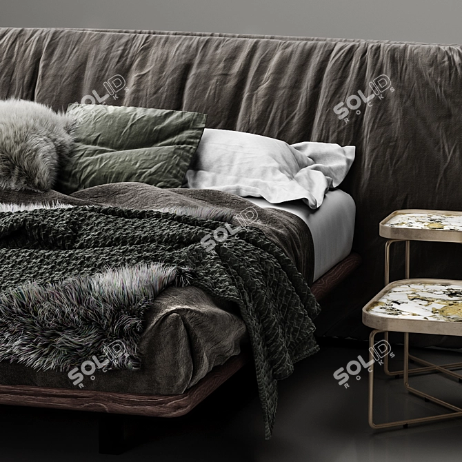 Cattelan Italia Marlon Bed: Sleek and Stylish Sleeping Solution 3D model image 2