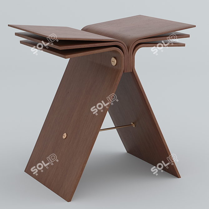 Butterfly Wave Stool: Modern & Comfortable 3D model image 1