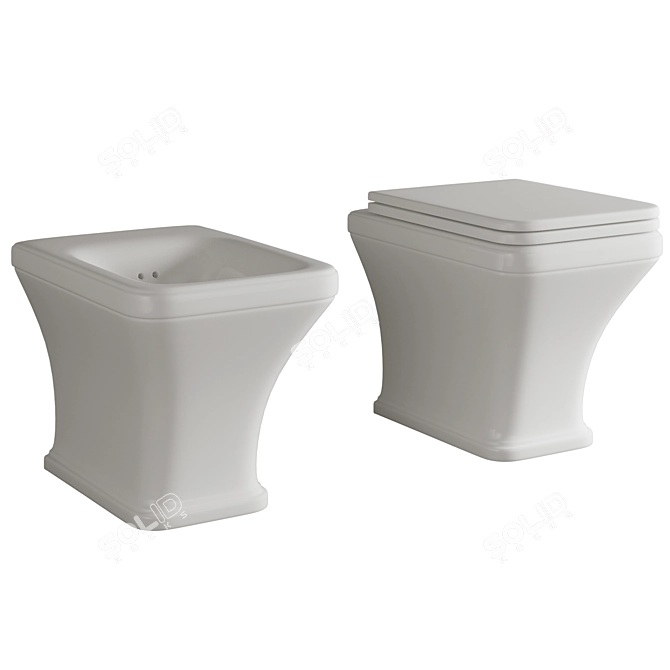 Elegant Hidra Ceramica TOSCA Toilet 3D model image 1