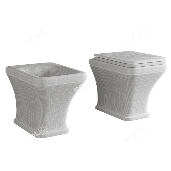 Elegant Hidra Ceramica TOSCA Toilet 3D model image 2