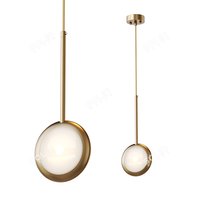 Sleek LED Pendant Lamp 3D model image 2