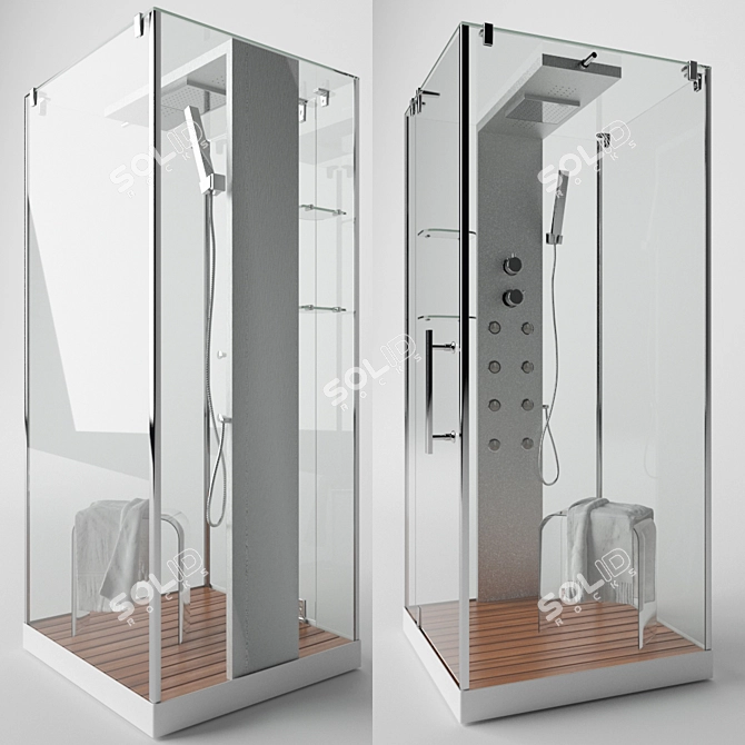 Wasserfalle W-6001-A 100x100 Shower Enclosure 3D model image 1