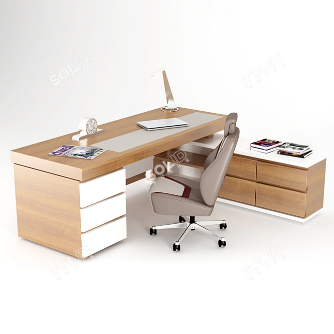 Executive Office Desk 3D model image 1