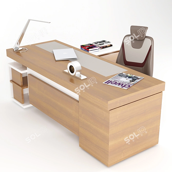 Executive Office Desk 3D model image 2