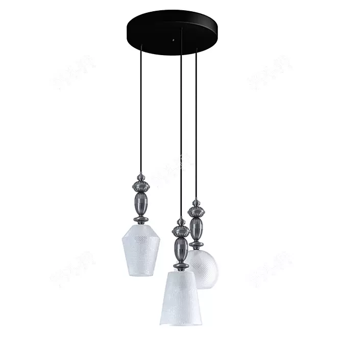 Elegant Glass Pendant Light 3D model image 1