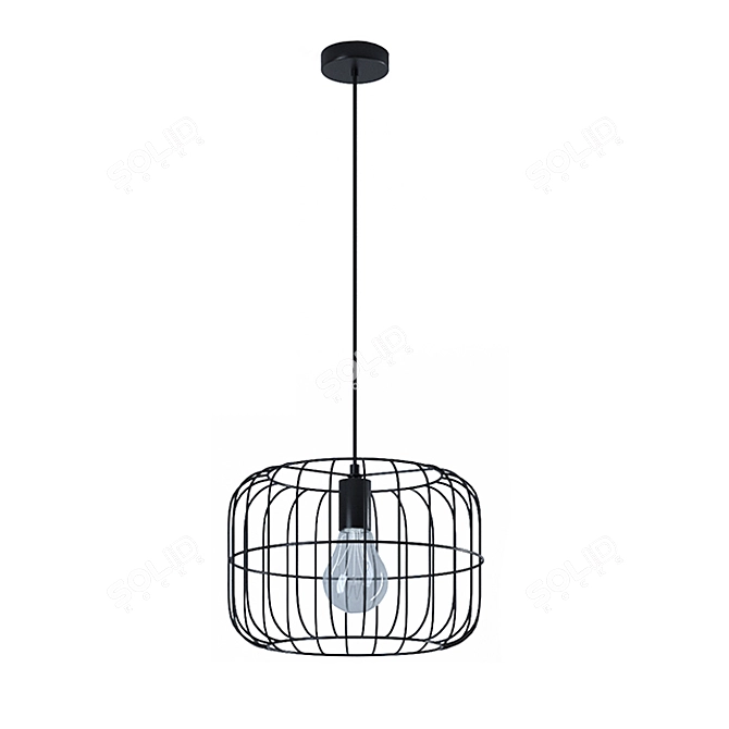 ZENITH Black Metal Pendant Light 3D model image 1