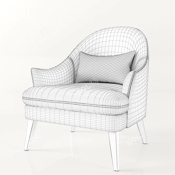 Elegant Therese Arm Chair: Coco Wolf 3D model image 3