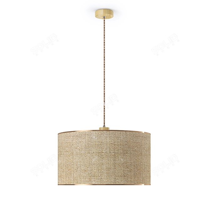 Rustic Burlap Pendant Light 3D model image 1