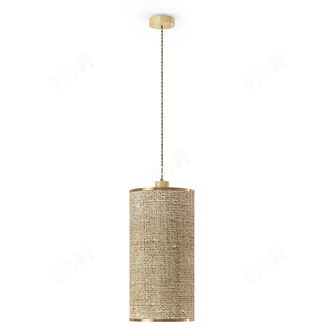 Rustic Burlap Pendant Light 3D model image 1