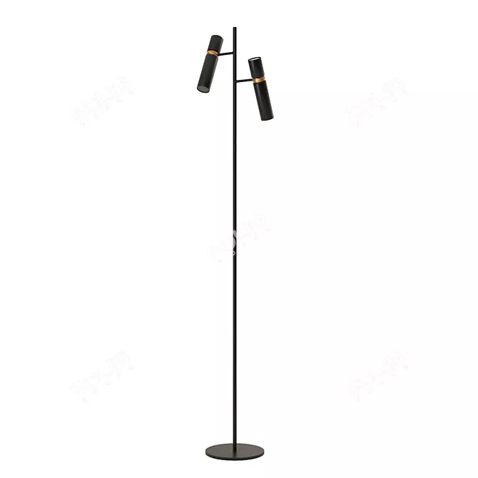 VIOKEF EDGAR Black Gold Floor Light 3D model image 1