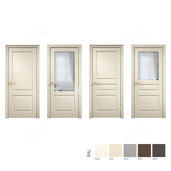 Laban "Assembly X" Interior Doors: Classic Design in 7 Color Options. 3D model image 1