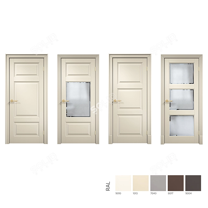 Laban Assembly X Interior Doors: Classic Design, 7 Color Options 3D model image 1