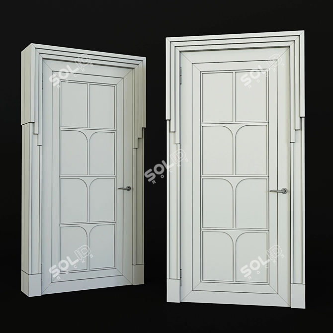 Modern Interior Door - Style and Elegance 3D model image 2