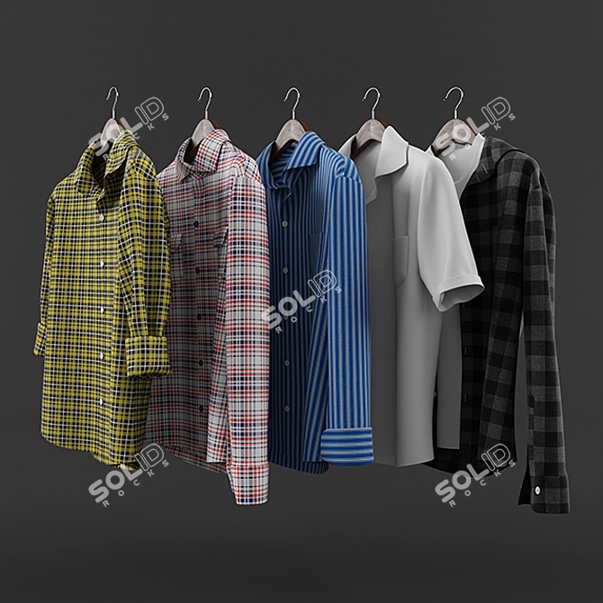 Wardrobe Shirts Set 3D model image 1