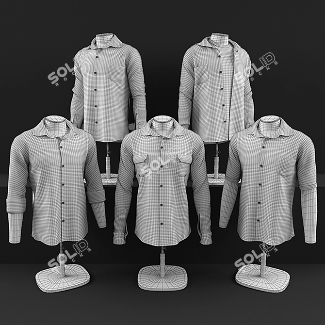 Mannequin Display Shirts Set 3D model image 2