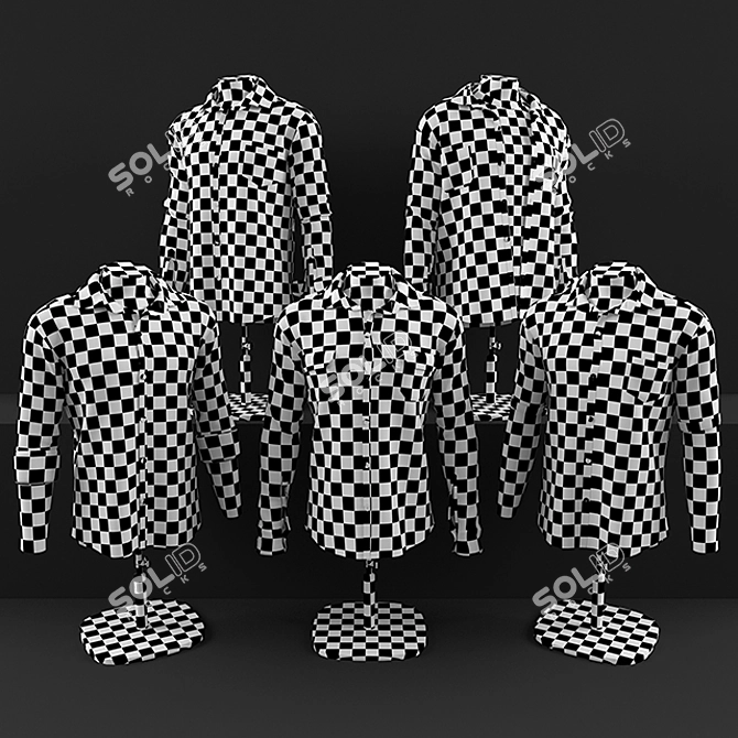 Mannequin Display Shirts Set 3D model image 3