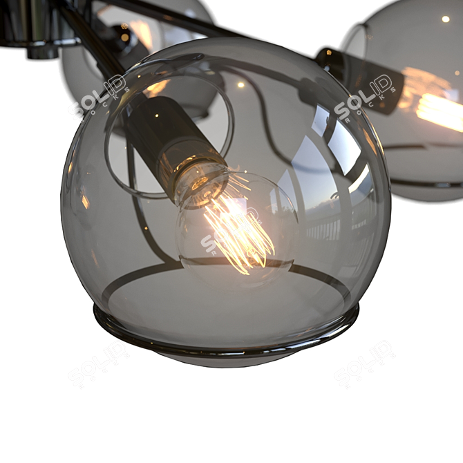 Futuristic Chrome Pendant Light 3D model image 2