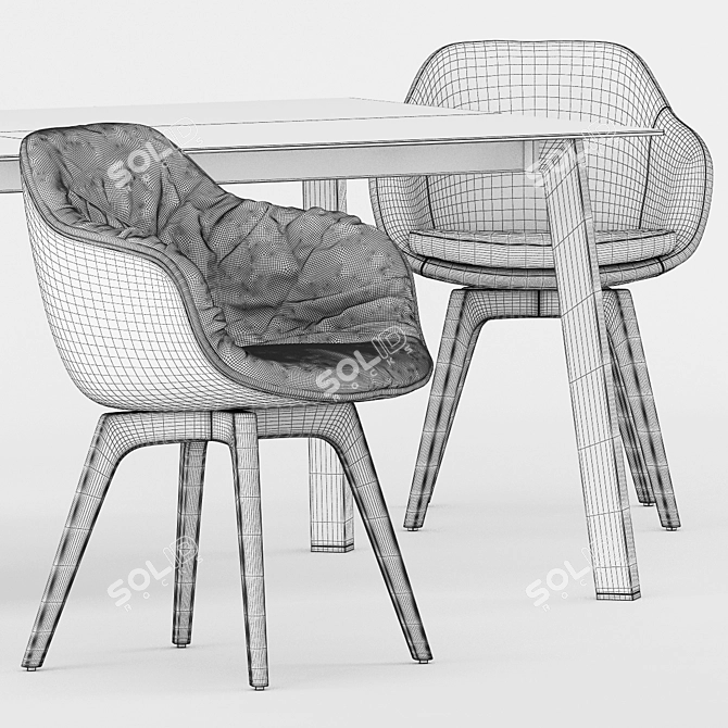 Dressy Merlot Table and Lap Chairs - Elegant Dining Set 3D model image 3