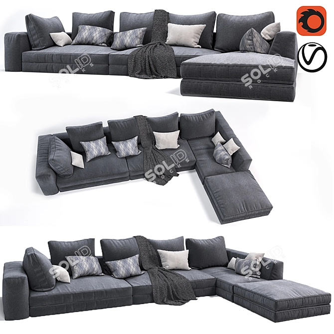 Elegant Lily Model Sofa: Perfect Blend of Style and Comfort 3D model image 1