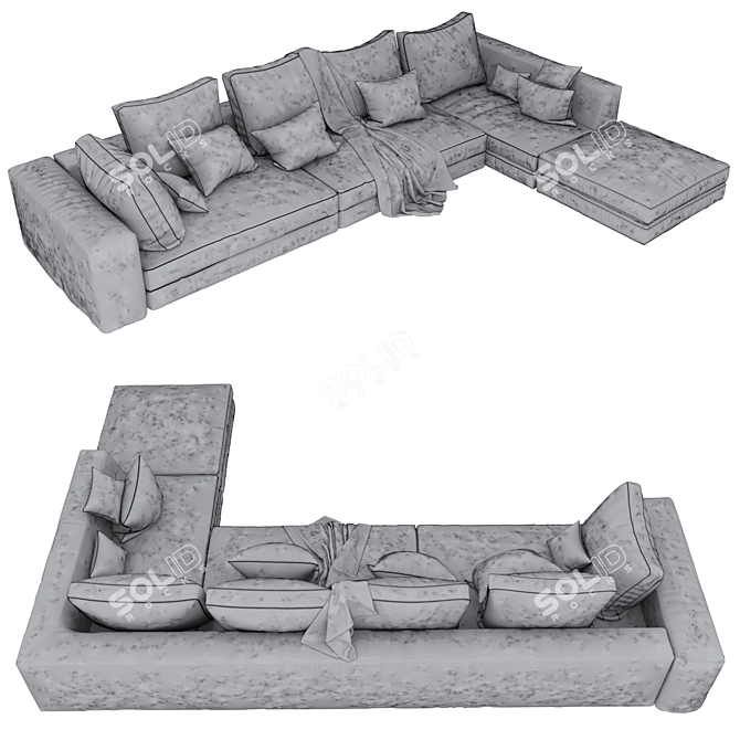 Elegant Lily Model Sofa: Perfect Blend of Style and Comfort 3D model image 3